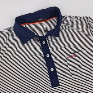 RLX Ralph Lauren Mens Polo Shirt XL Navy White Stripe U.S. Open Oakmont 2016